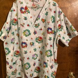 Woman’s Christmas themed scrub top size 2X